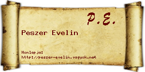 Peszer Evelin névjegykártya